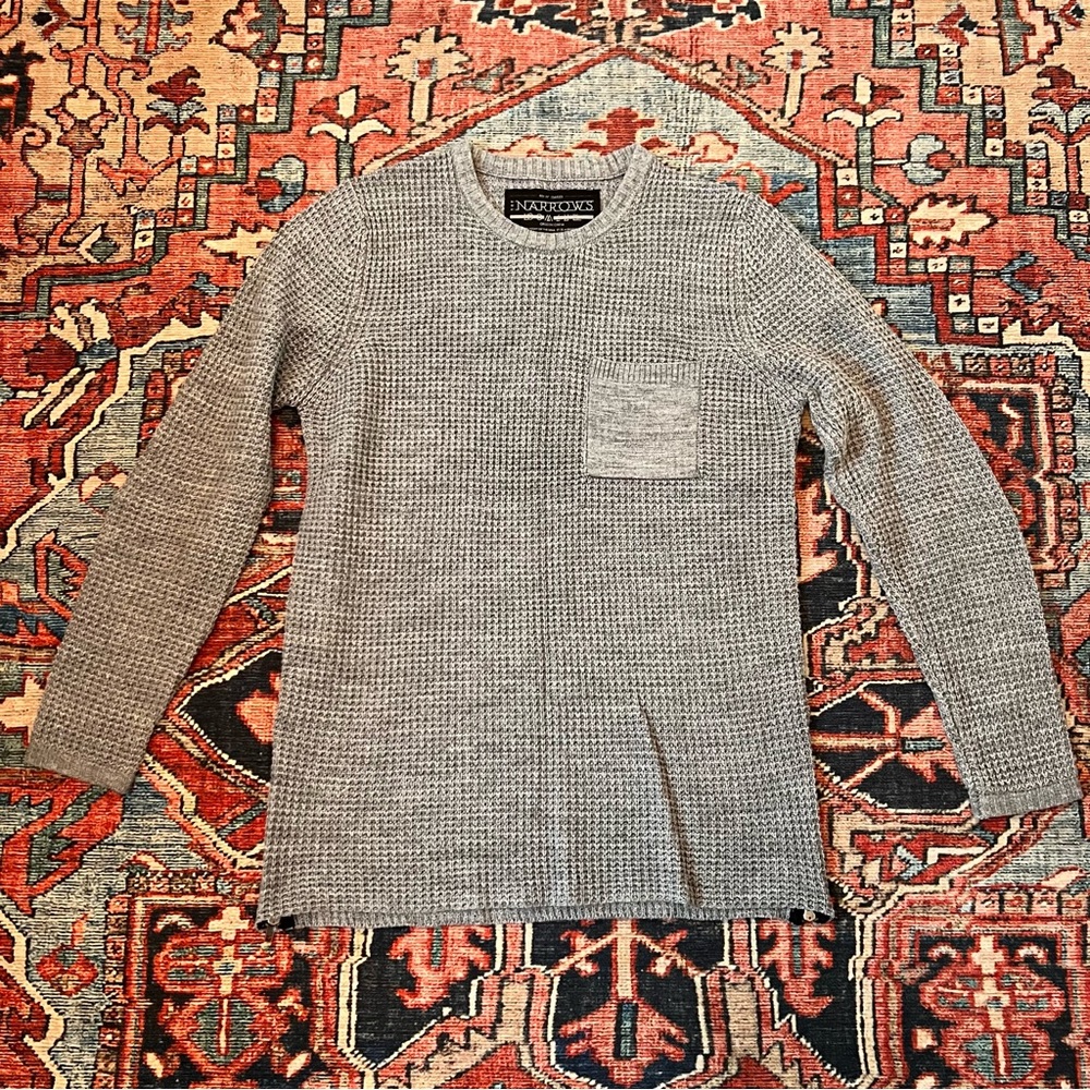 Narrows - waffle knit sweater, side zips at the bottom